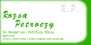 rozsa petroczy business card