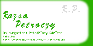 rozsa petroczy business card